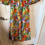 Dress Forum  open back puff sleeve Floral Multicolor Maxi Dress size M Photo 4