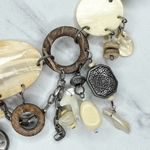 Mother of Pearl Coconut Shell Beaded Chain Belt One Size (OS) Boho ✨ Silver Photo 4