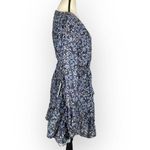 Bardot Kiera Floral Long Sleeve Wrap Minidress Women's 10 Black Blue NWT Photo 5