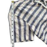 Madewell Striped Boxy Lace Up Tie Blouse Short Sleeve Linen Top Blue White Small Photo 12