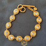 NWOT Julie Vos Gold Bracelet with Clear Gemstones Photo 0