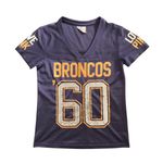 PINK - Victoria's Secret PINK NFL Broncos Womens Blue Sequin Glitter Jersey Sporty Fanwear Size XS Photo 5