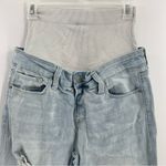 Blanqi Maternity Postpartum Denim Skinny jeans bellyband light wash distressed 8 Blue Photo 1