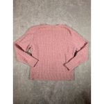 Vtg 90s LL Bean L Pink Lambs Wool Blend Cable Knit Sweater Pullover Size L Photo 6