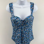 Panache  Swim Monica Balcony Widestrap Swimsuit Posey Blue Floral US 38DD NWT Photo 0