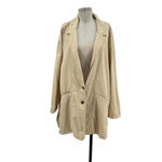 Anthropologie Pilcro Summer Blazer Jacket Linen Cotton Taupe Tan Cream Size XL Photo 2