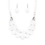 Paparazzi Beach Day Demure White Necklace (453) Photo 1