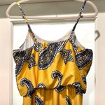 Magic  Yellow Paisley Maxi Dress Size M • Adjustable Straps • Boho Preppy Photo 5