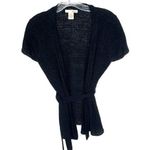 Evie Black Medium Short Sleeve Wrap Sweater 86A Photo 0