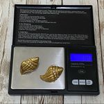 Vintage KJL Avon Gilded Seashell Gold Earrings Photo 6