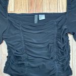 Divided NWOT  Black Square Neck Puff Sleeve Crop Blouse Size XS Photo 1