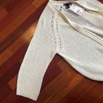 H&M NEW  Cream Yellow Open Cardigan Sweater 3/4 Wide Sleeves Large Photo 3