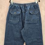 None Blue Elastic Waist Pull-On Stretch Straight Leg Denim Jeans Pants 4XL Photo 4