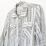 Fate Linen Patchwork Stripe Cropped Jacket White Black Size M Cottage Boho Lagom Size M Photo 3