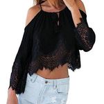 PacSun LA Hearts Off-Shoulder Lace Crop Blouse Photo 0