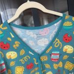 Little Sleepies Pasta Party henley top long sleeve pajamas bamboo adults Green Size M Photo 1