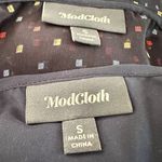 Modcloth  S Blue Polka Dot Short-Sleeve Sheer Dress attached‎ slip Photo 2