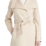 Tahari Ella belted wrap coat tan quiet luxury scandi girl NEW minimalist Photo 0