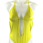 Frankies Bikinis Amanda Neon Green Dotted Halter One Piece Bikini Swimsuit Sz L Size L Photo 0