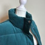 Loft Micro Corduroy Cotton Teal Sleeveless Puffer Vest Size Medium Photo 6