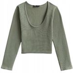 ZARA Ribbed Crop Top Limitless Contour Collection 05 7901/312/505 Green Size M/L Photo 1