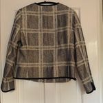 Doncaster  Navy & Silver Silk Blend Plaid Jacket Size 10 Photo 2