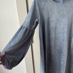 Altar'd State Altar’d State Velvet Powder Blue Long Balloon Sleeve Mini Dress Size XSmall Photo 3