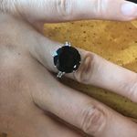 Natural Smoky Quartz Sterling Silver Lotus Cocktail Ring Size 6.25 Photo 2