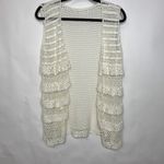 Y2k Cream Open Weave Tie Front Sweater Vest Small/ Medium Photo 7