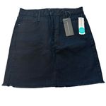 Just Black Just‎ Black Size M Tatiana A-Line Denim Mini Skirt Black Frayed Stitch Fix NWT Photo 1