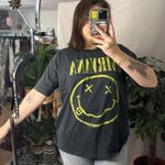 Daydreamer  Nirvana Graphic Print Short Sleeve Knit Tee Gray Size Small Photo 3