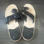 NWOT Jack Rogers "Navajo" Black Leather w/Black Whipstich Thong Sandals sz.7 Photo 3