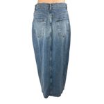 Reformation  Nila Blue Front Slit High Waisted Midi Pencil Denim Jeans Skirt 29 Photo 1