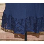 Flying Tomato  Blue Blouse Top Size L Lace Hem Tunic Up V-Neck Casual Photo 4