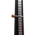 Sterling Silver Tone Ring with Carnelian Cabochon Stone Size 7.25 Photo 2