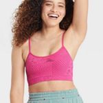 Colsie Women's Scoop Neck Crochet Bralette S Pink Photo 1