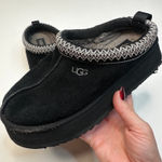 UGG  Black Suede Tazz II Platform Slippers Photo 0