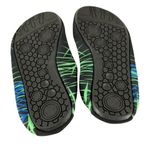 Womens Water Shoes Slip On Fabric Lightweight Black Green Striped 36/37 US 5/6 Photo 3