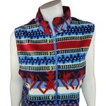 Denim & Co Womens Medium Aztec Print Full-Zip Fleece Collared Vest Polyester Photo 4