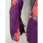 Free People Tuscan Dreams Tunic Plum Floral Mini Dress Surplice Top Size S Boho Photo 4