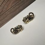 Lilly Pulitzer  Wild Cat Black Enamel Gold Tone Large Stud Pierced Earrings Photo 8