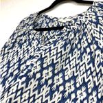 BeachLunchLounge S Boho Ikat Tunic Top Blue White Lightweight Coastal Vaca Chic Photo 1