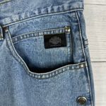 Harley Davidson Womens size 16/33 Side Snap Bootcut Wide Leg Riding Denim Jeans Photo 7