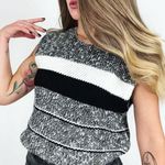 Vintage 90’s Striped Knit Sweater Vest | Size M Black Size M Photo 0