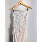 B Darlin Sequined Cowlneck Lace-Up-Back Gown Size 12 Iridescent $129 Photo 5