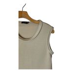 Atlein Shirt Women 4 Tan Beige Knit Sleeveless Asymmetric Neckline Tee Photo 5
