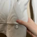 White Textured Athletic Zip Up Photo 3