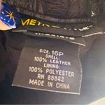 Vintage metro style black leather pants size 16p biker / punk / retro pants Photo 4