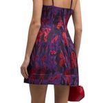 Liv Foster Designer Floral Jacquard Fit & Flare Corset Mini Dress Purple Sz 6 US Photo 1