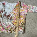 Anthropologie R71990T Floral Print Wrap Blouse Long Sleeve Rayon Size Medium Photo 3